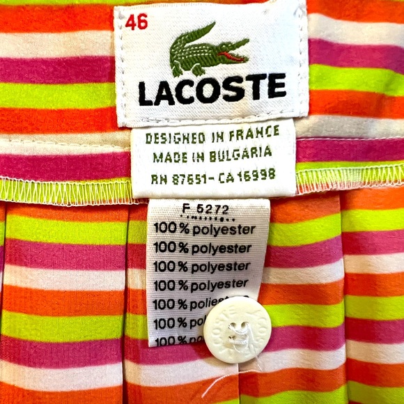 Lacoste - Preppy Stripe Pleated Skirt size 46 - Picture 4 of 5